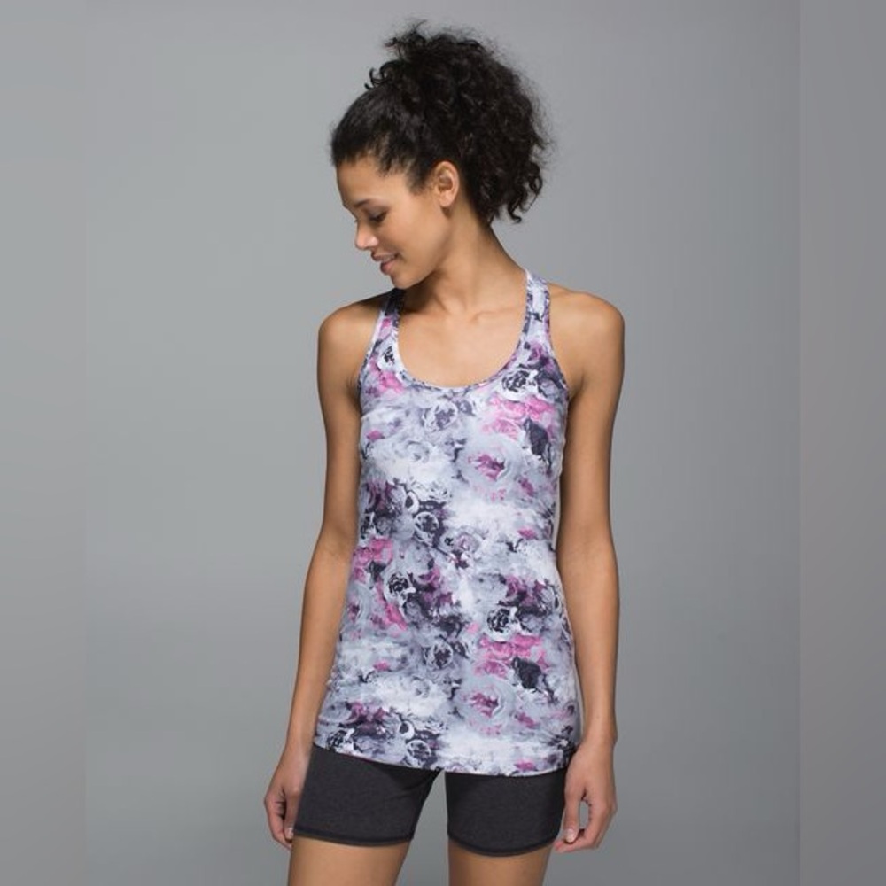 Lululemon Cool Racerback Moody Mirage White Deep Navy Size 8